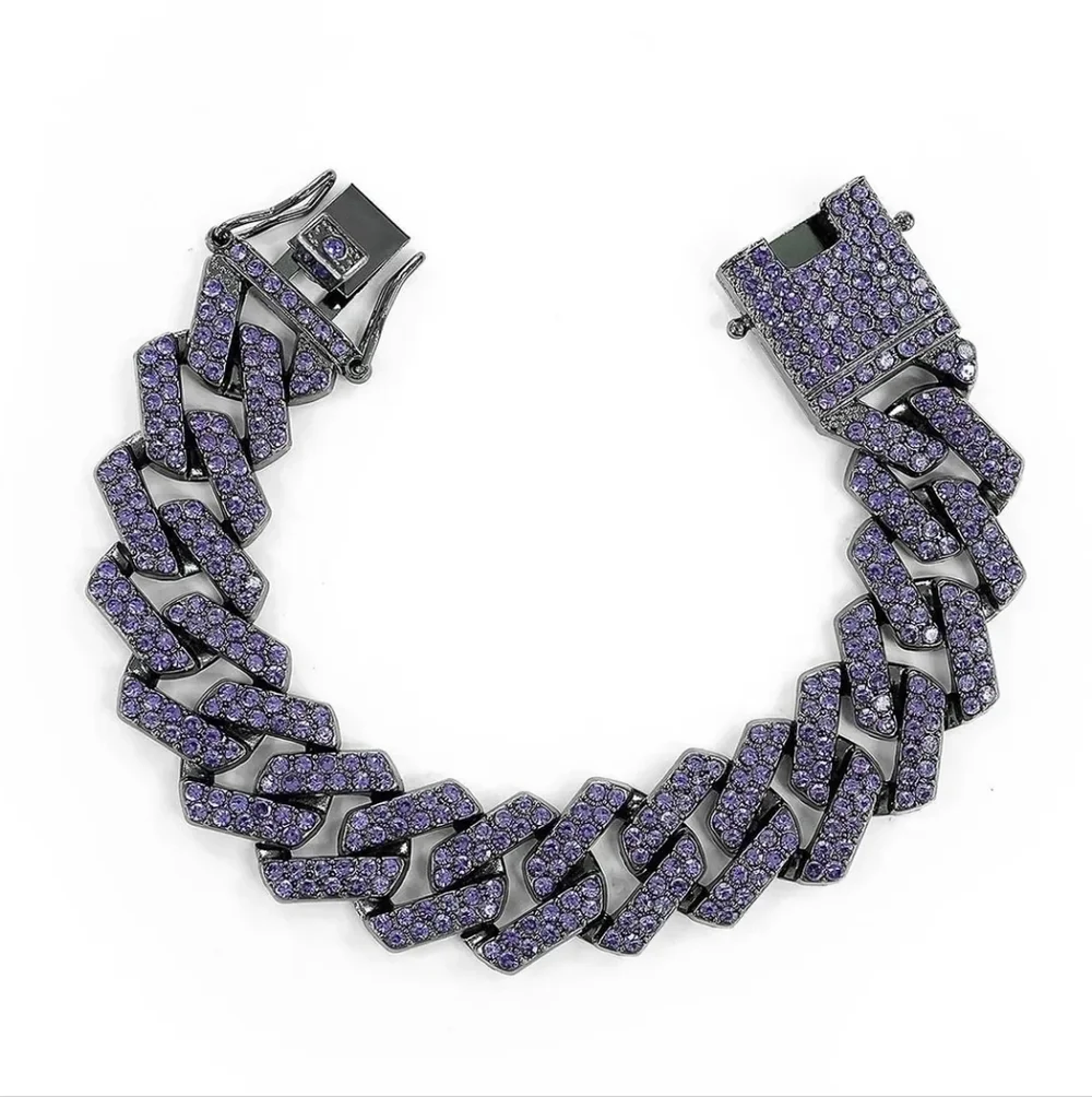 Invicta Elements XL Mens Purple Drip Chain Bling Cuban Link  6.75